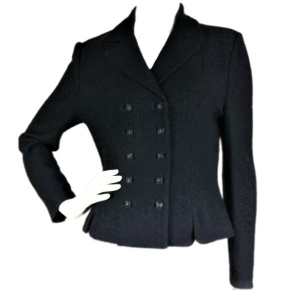 St. John Jackets & Blazers - St John Collection Blazer Black Wool Double Breasted Fitted Classic USA 8 M